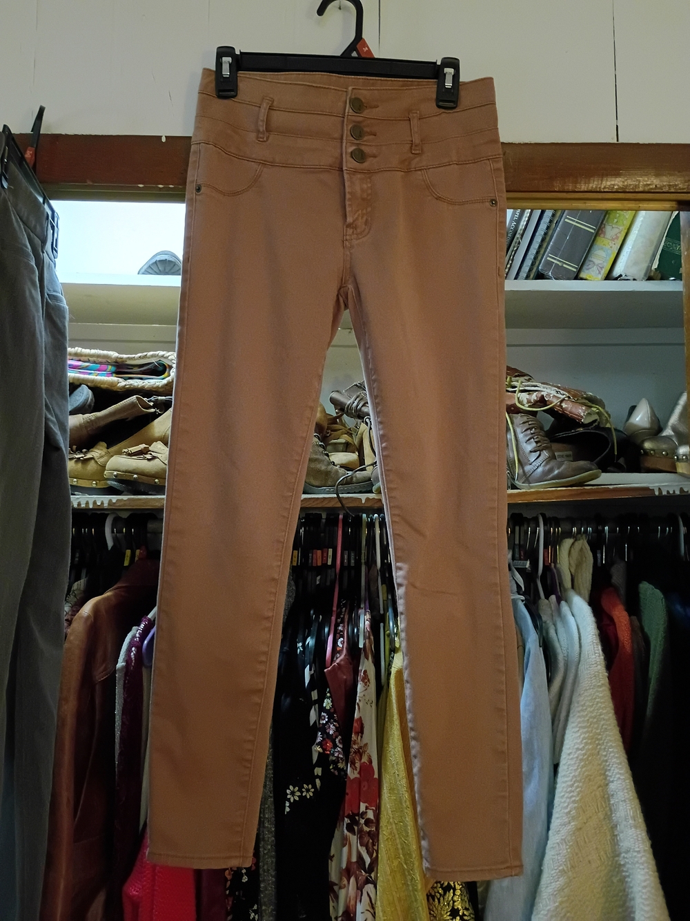High-Rise Slim Fit Women's Jeans in Dusty Rose